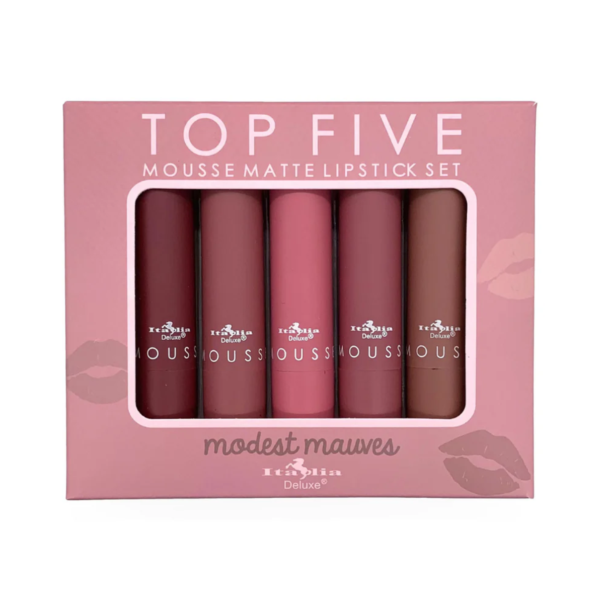 TOP FIVE SET DE LABIALES MOUSSE MATTE - MODEST MAUVES