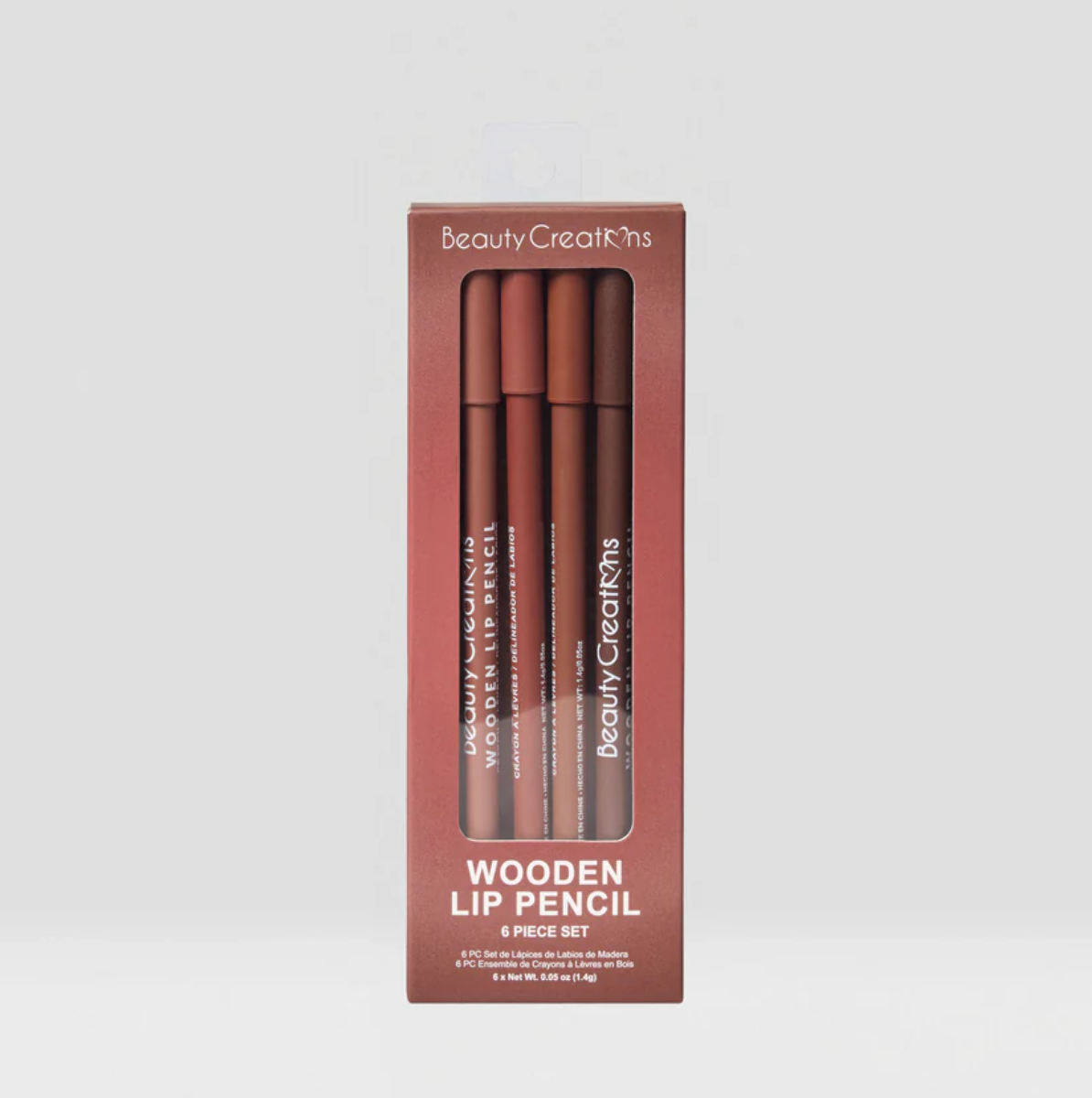 WOODEN LIP PENCIL SET 6 PZS - NUDES