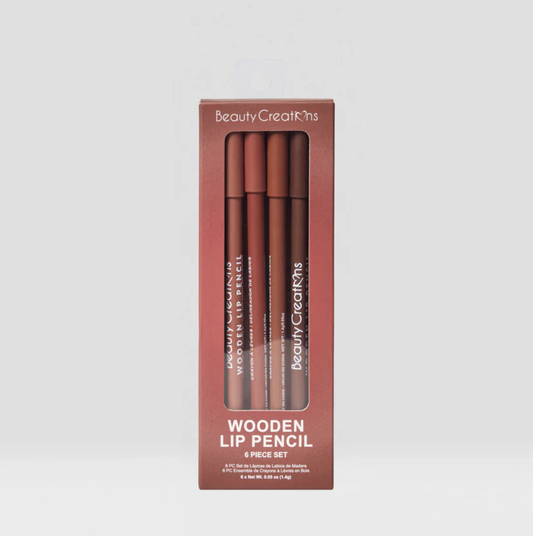 WOODEN LIP PENCIL SET 6 PZS - NUDES