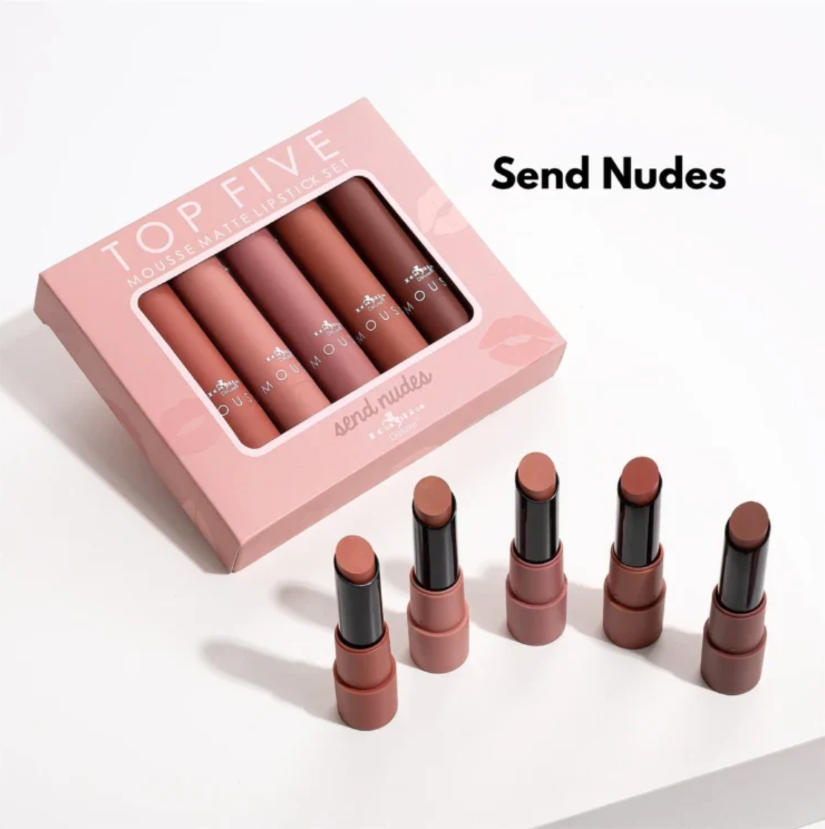 TOP FIVE SET DE LABIALES MOUSSE MATTE - SEND NUDES