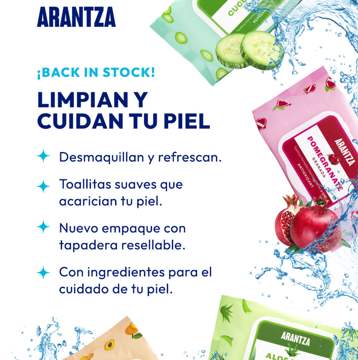 TOALLITAS LIMPIADORAS DESMAQUILLANTES 2 EN 1