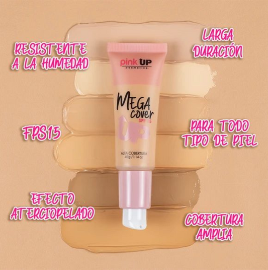 MAQUILLAJE LÍQUIDO MEGA COVER | BASE DE MAQUILLAJE