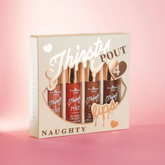 THIRSTY POUT SET 4 LIP GLOSS - NAUGHTY