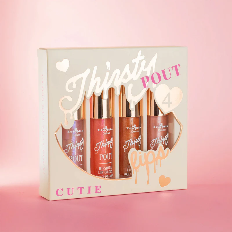 THIRSTY POUT SET 4 LIP GLOSS - CUTIE