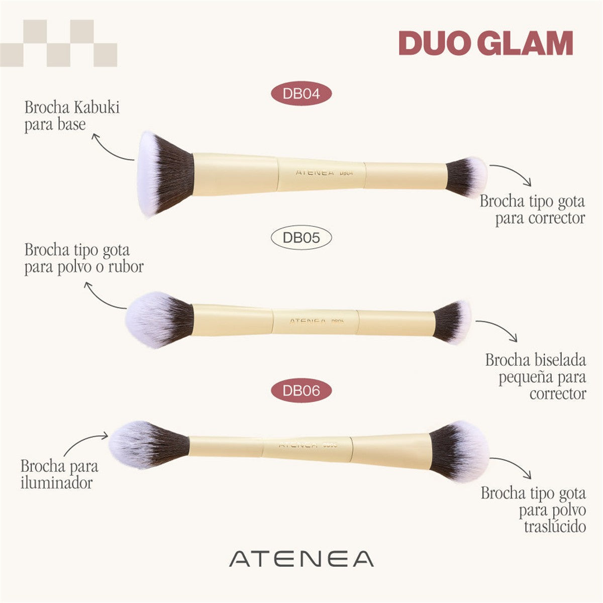 DUO GLAM DB04 | BROCHA KABUKI PARA BASE Y CORRECTOR — imagen 5