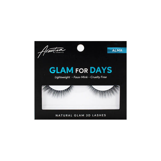 Glam for Days pestañas Alma de Arantza Cosmetics